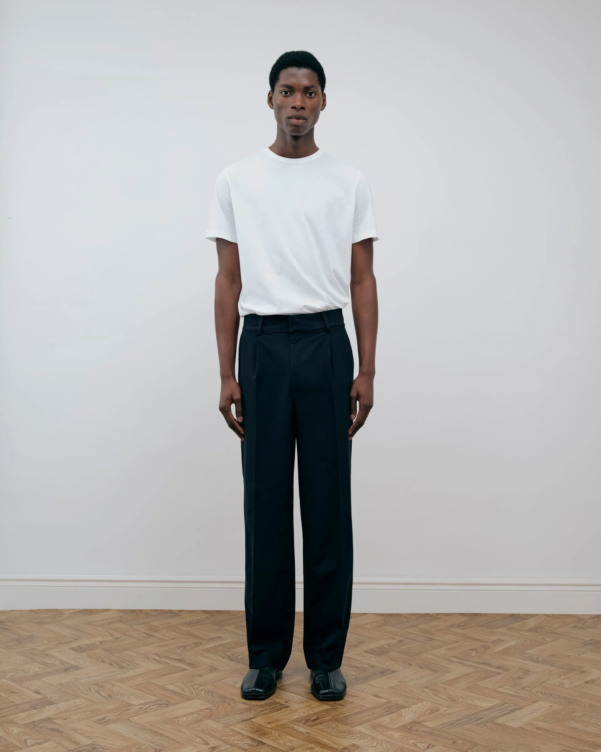 Soft Handle Essential Pleated Trousers - Deeper Navy sold by Daniel Simmons product image thumbnail 5