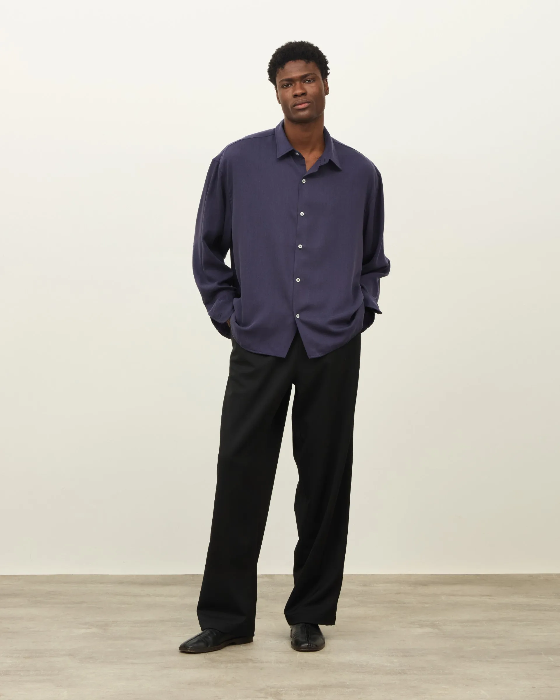 Drape Shirt - Navy sold by Daniel Simmons