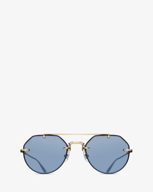 Matsuda - M3121 Cobalt Blue Sunglasses - (Black/Gold) sold by Dover Street Market