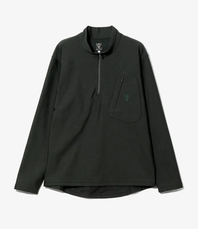 Zipped Pullover Scouting Shirt - Green - N/PE/PU Tricot Jersey sold by South2West8