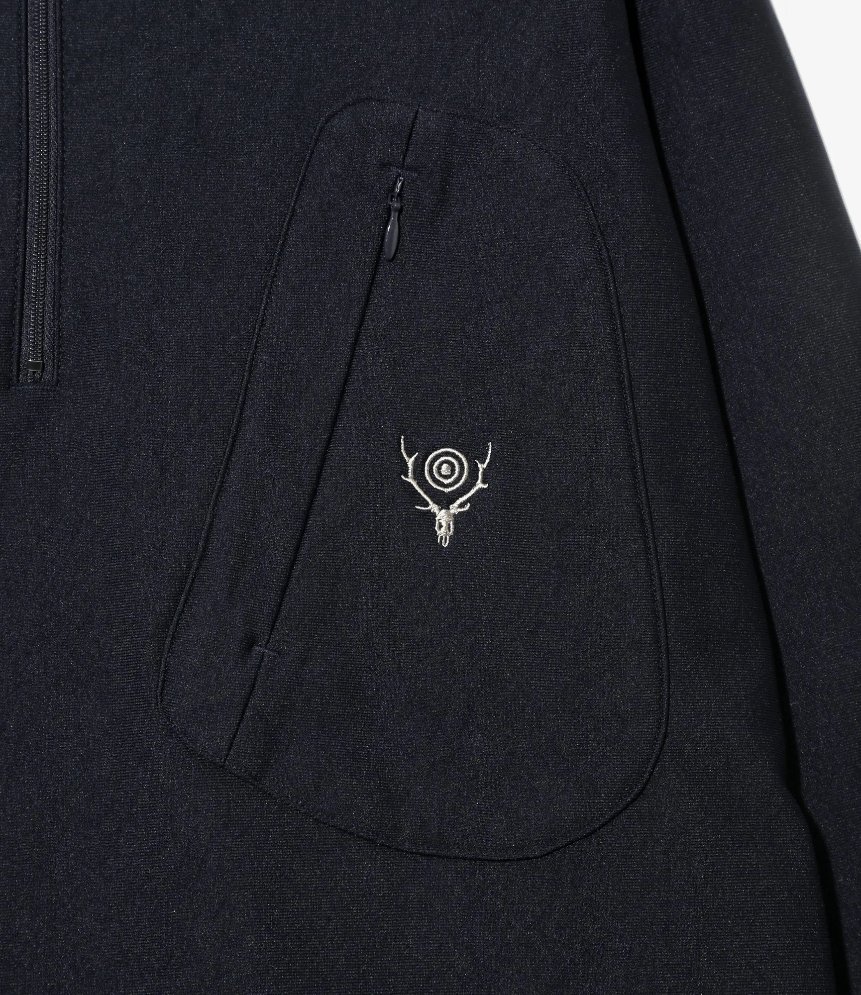 Zipped Pullover Scouting Shirt - Navy - N/PE/PU Tricot Jersey sold by South2West8 product image thumbnail 3