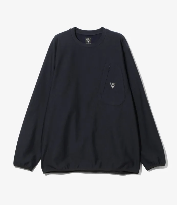 Crew Neck Scouting Shirt - Navy - N/PE/PU Tricot Jersey sold by South2West8