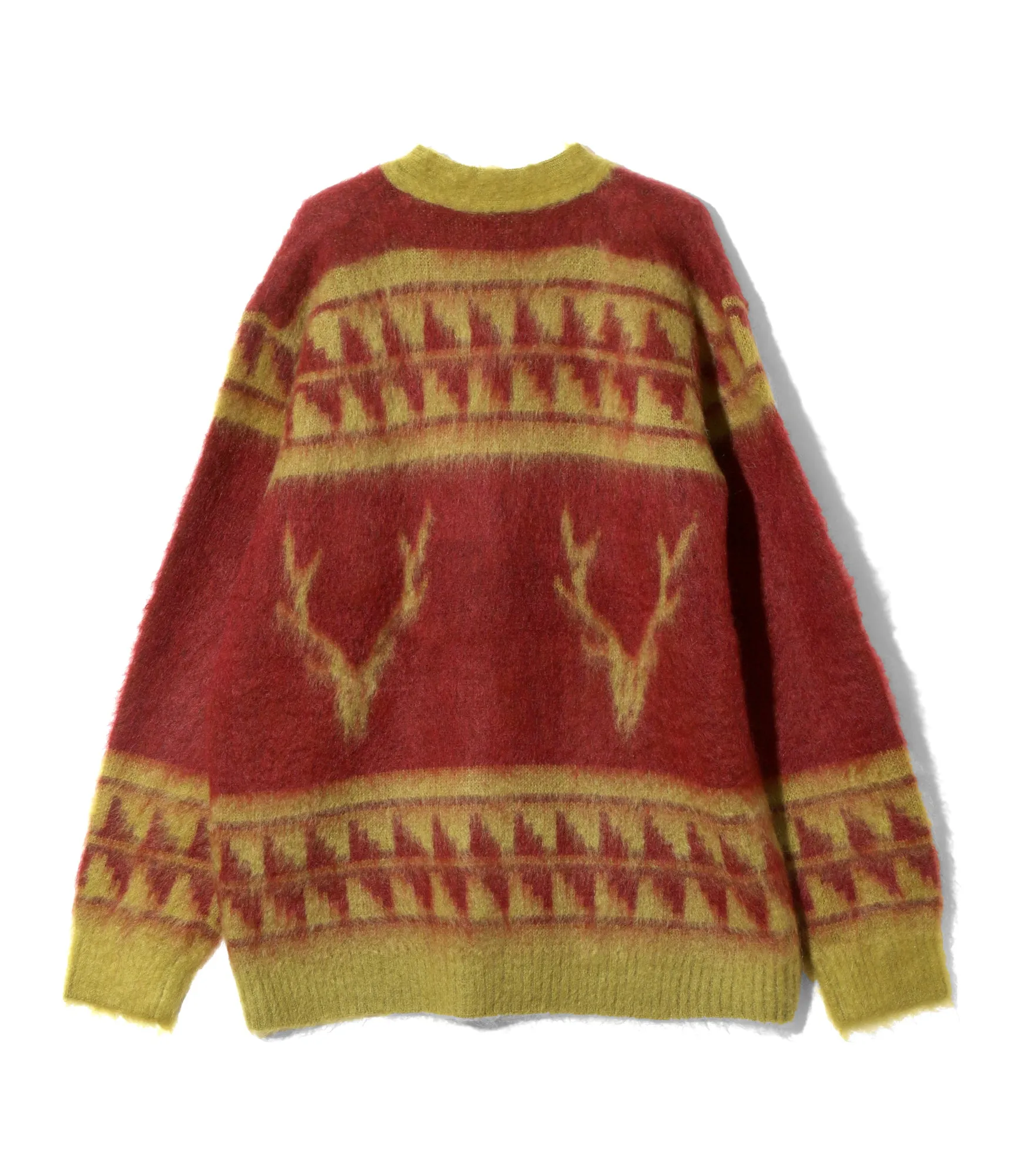 Mohair V Neck Cardigan Sweater - Wine - Nordic Skull sold by South2West8 product image thumbnail 4