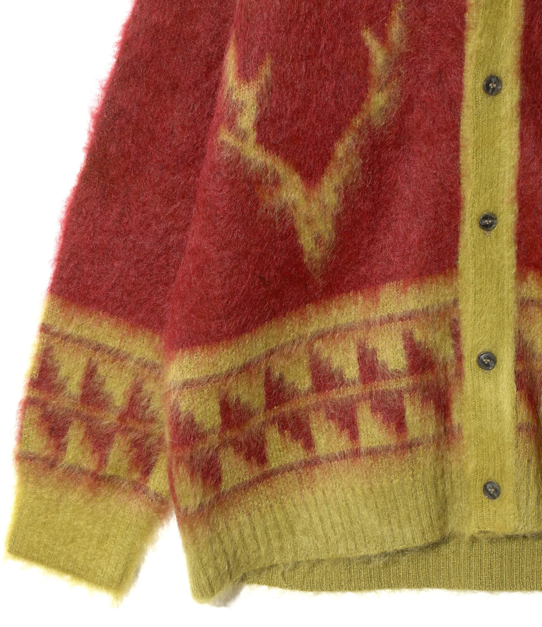 Mohair V Neck Cardigan Sweater - Wine - Nordic Skull sold by South2West8 product image thumbnail 3