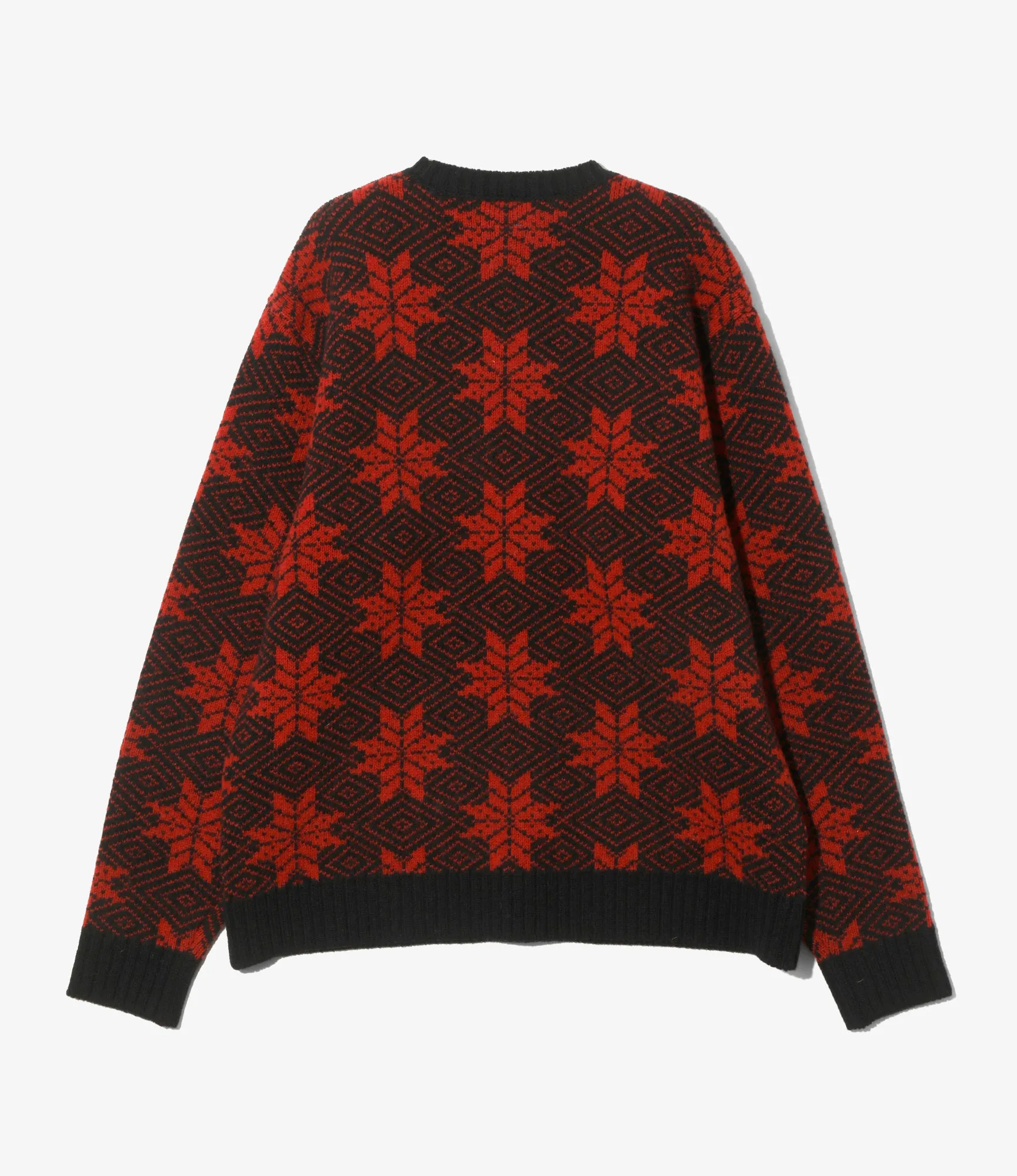 Crew Neck Sweater - Red - Snowflakes sold by South2West8 product image thumbnail 4