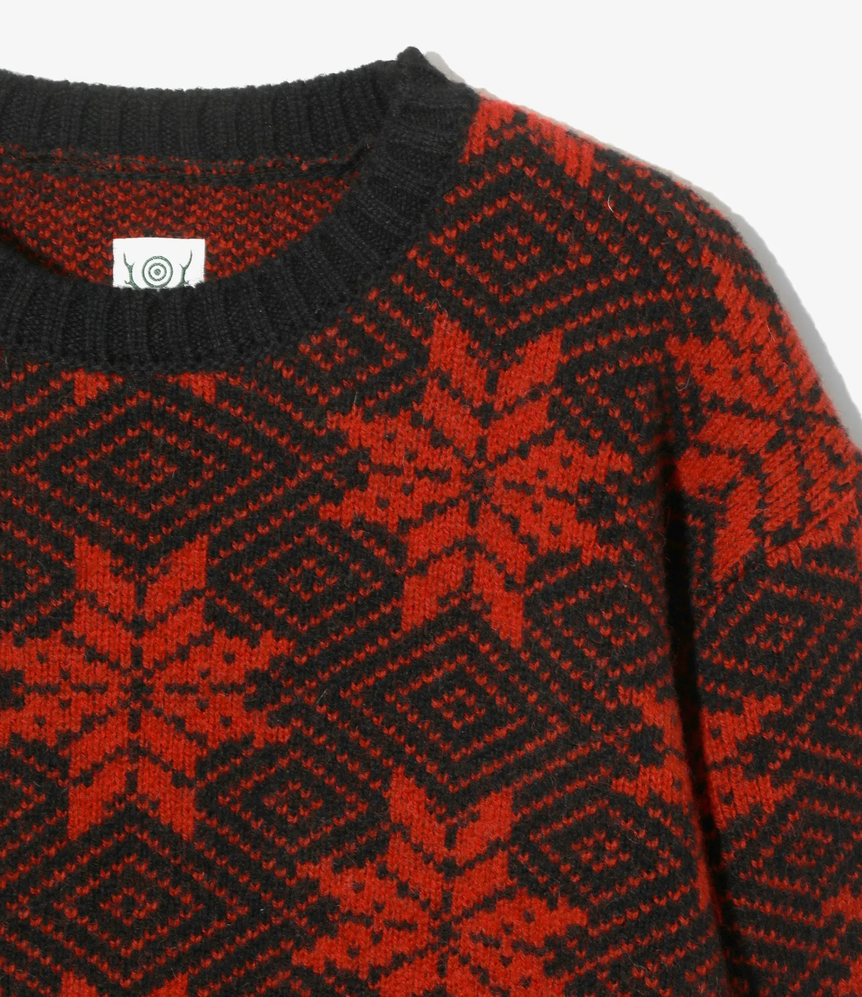 Crew Neck Sweater - Red - Snowflakes sold by South2West8 product image thumbnail 2