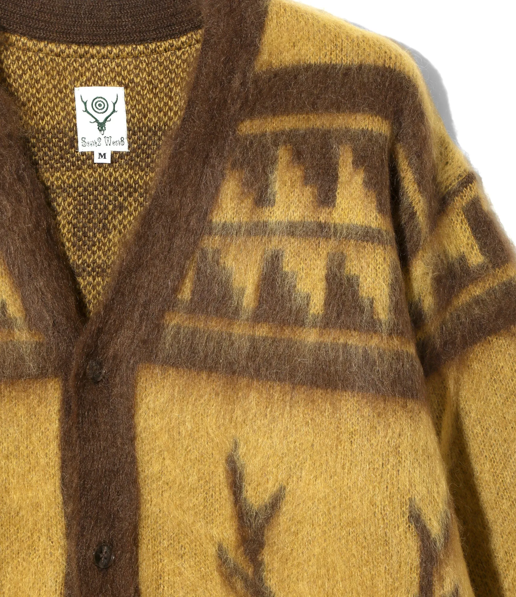 Mohair V Neck Cardigan Sweater - Yellow - Nordic Skull sold by South2West8 product image thumbnail 2