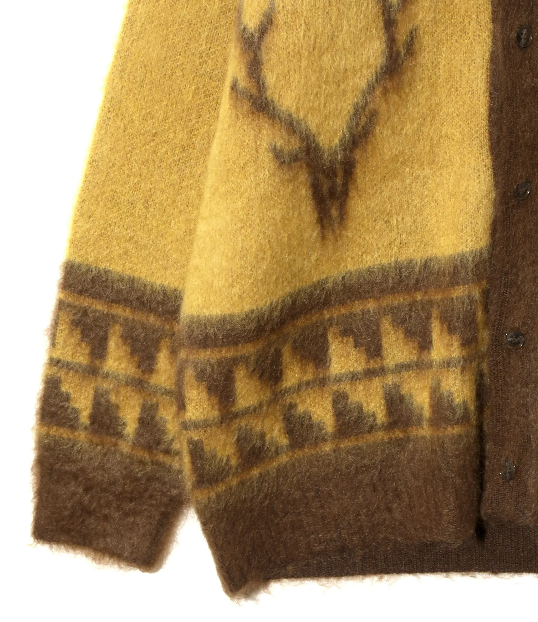 Mohair V Neck Cardigan Sweater - Yellow - Nordic Skull sold by South2West8 product image thumbnail 3