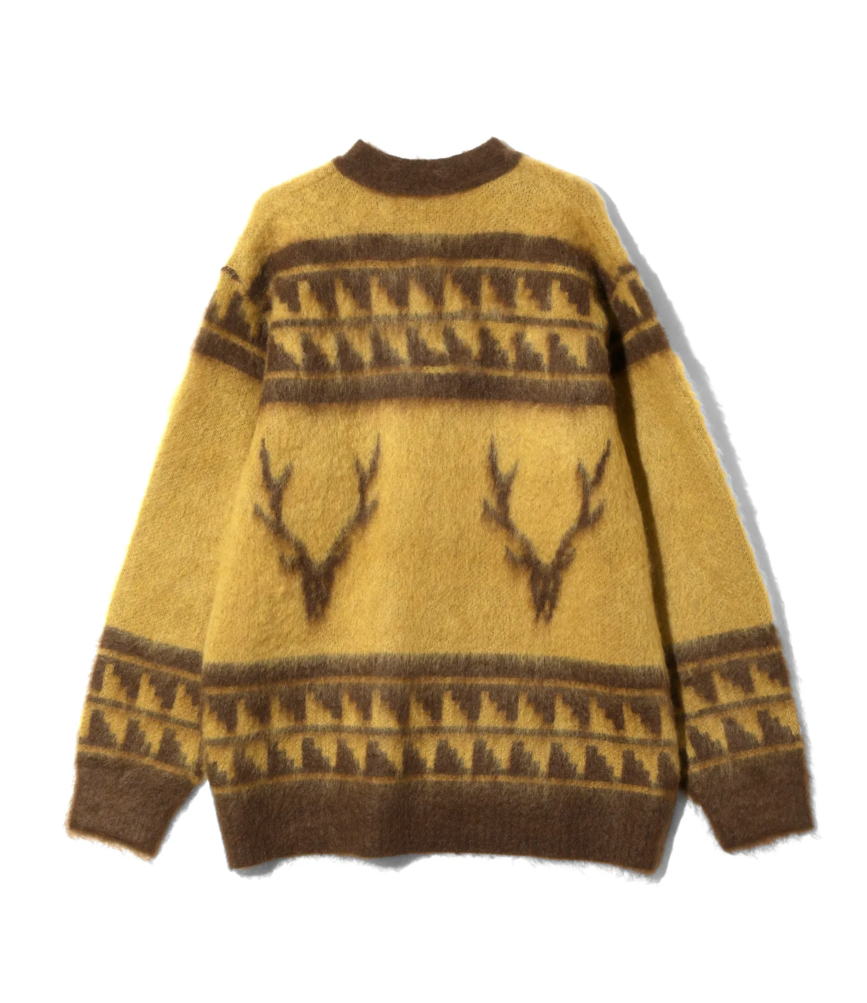 Mohair V Neck Cardigan Sweater - Yellow - Nordic Skull sold by South2West8 product image thumbnail 4