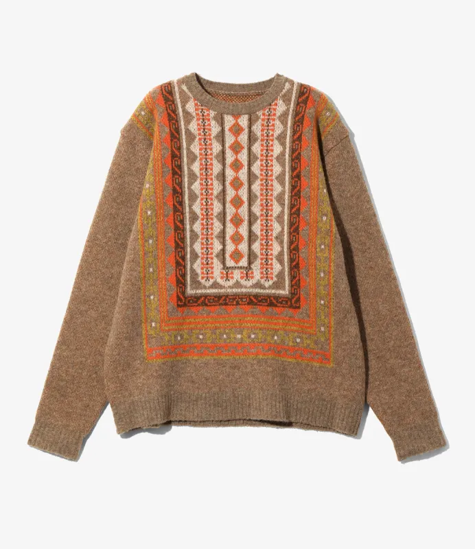 Crew Neck Sweater - Beige - Shetland sold by South2West8