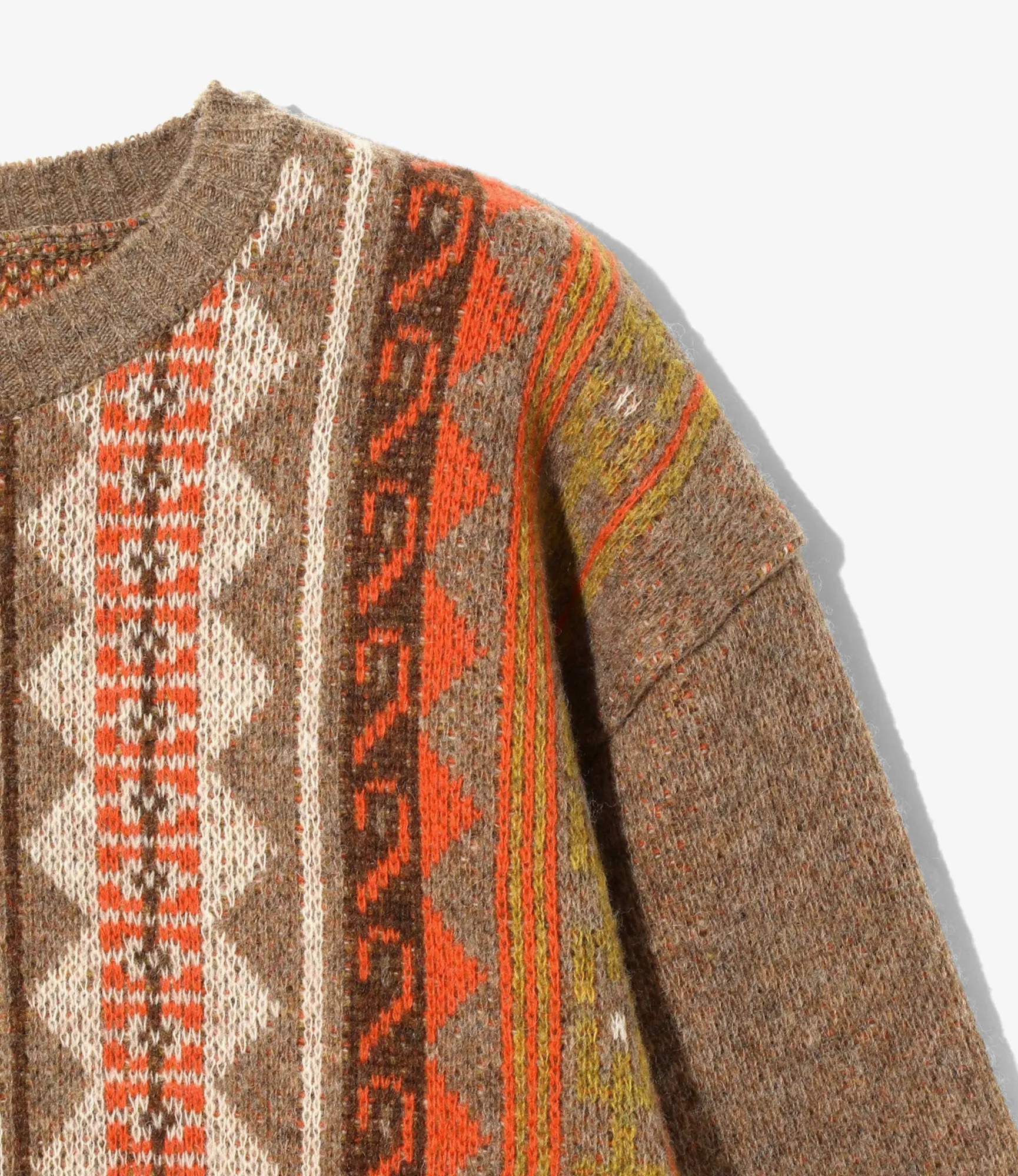 Crew Neck Sweater - Beige - Shetland sold by South2West8 product image thumbnail 2