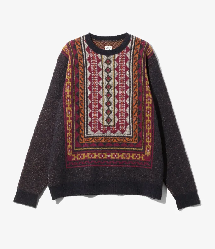 Crew Neck Sweater - Purple - Shetland sold by South2West8