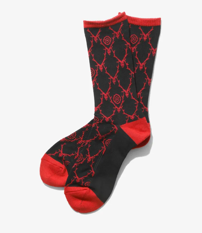 Socks - Red - Cotton Jq. / Skull&Target made by South2West8