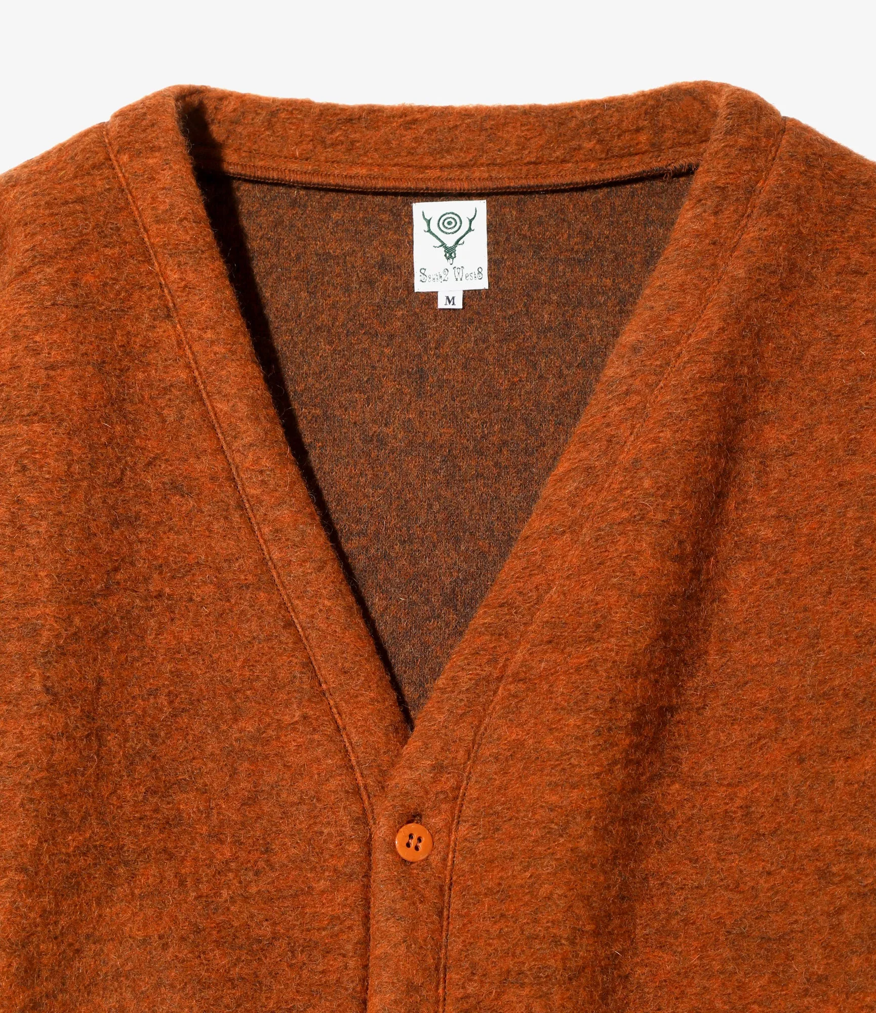 S.S. V Neck Cardigan - Orange - W/PE Boiled Jersey sold by South2West8 product image thumbnail 2