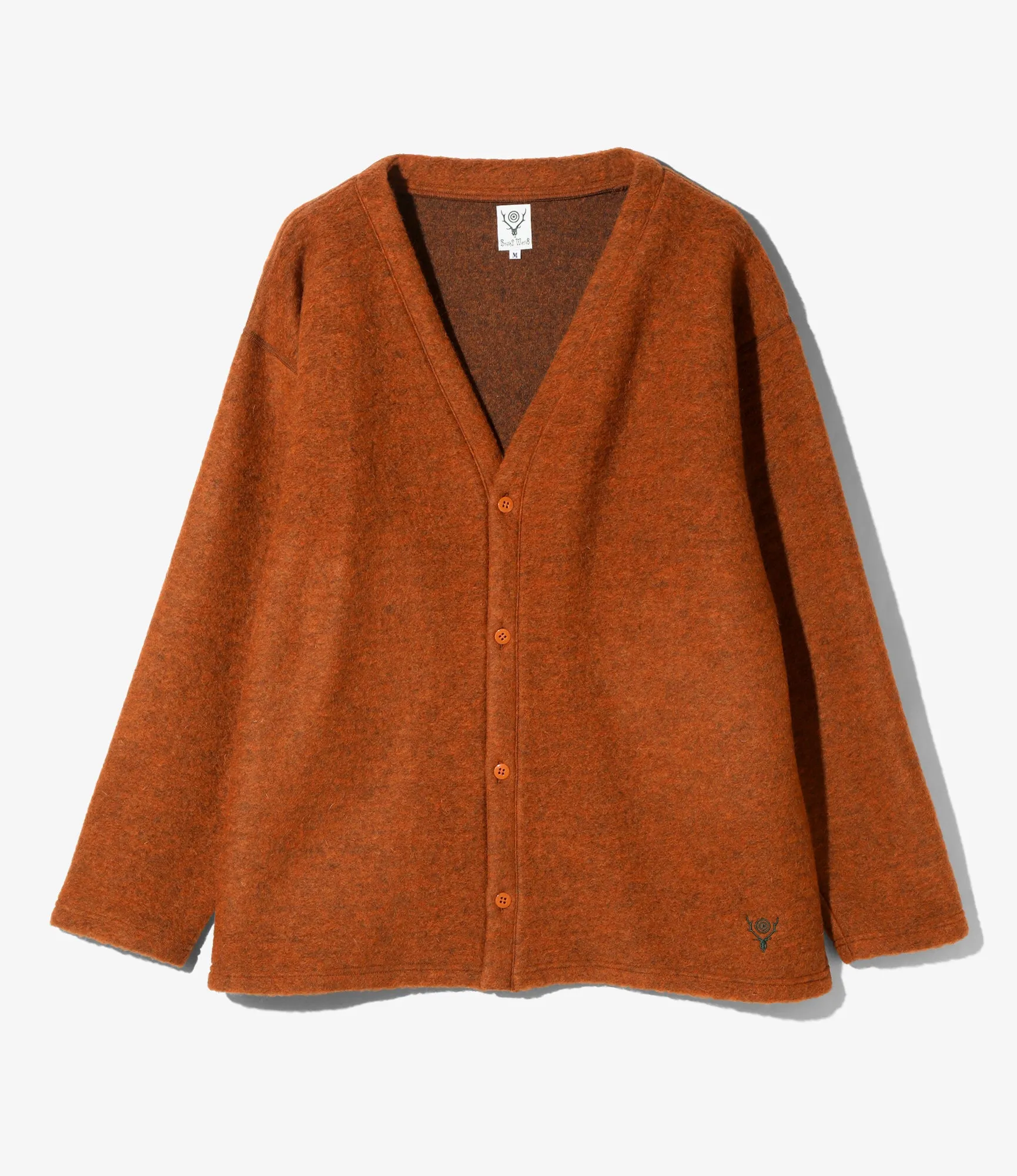 S.S. V Neck Cardigan - Orange - W/PE Boiled Jersey sold by South2West8