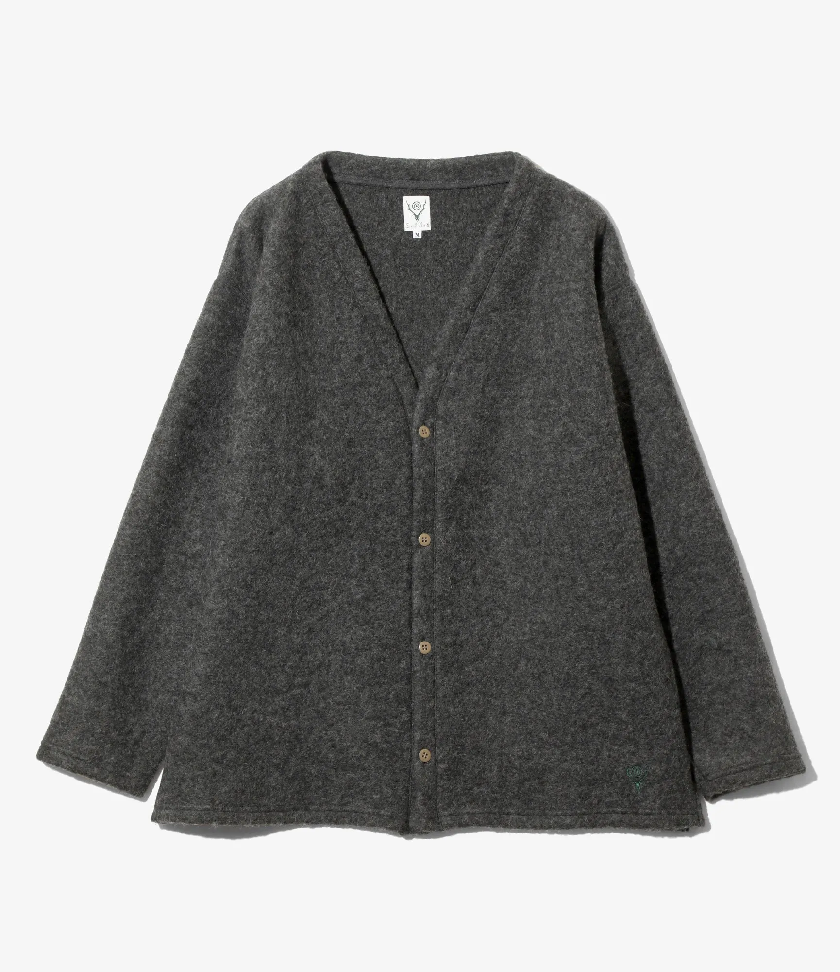 S.S. V Neck Cardigan - Charcoal - W/PE Boiled Jersey sold by South2West8