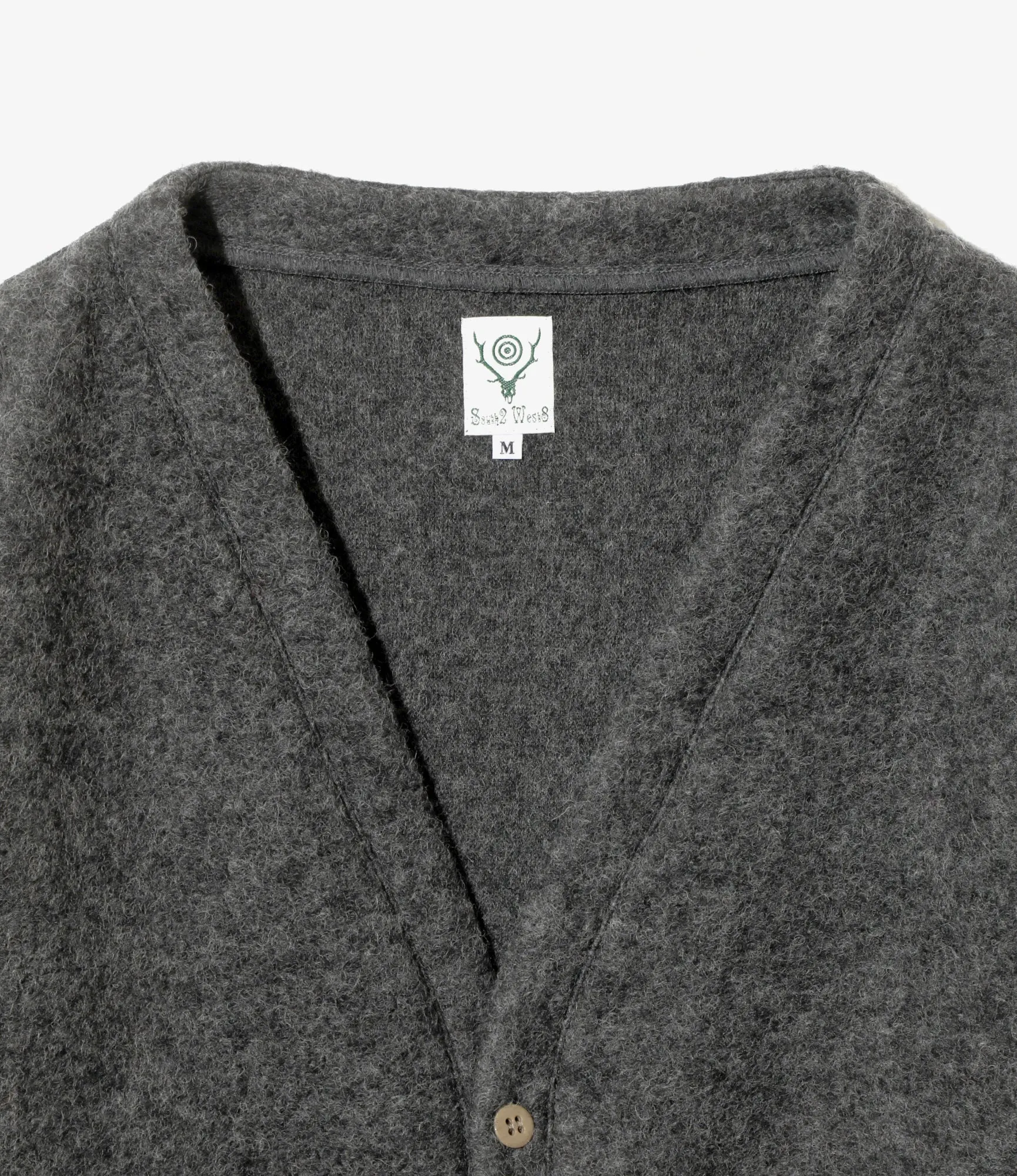 S.S. V Neck Cardigan - Charcoal - W/PE Boiled Jersey sold by South2West8 product image thumbnail 2