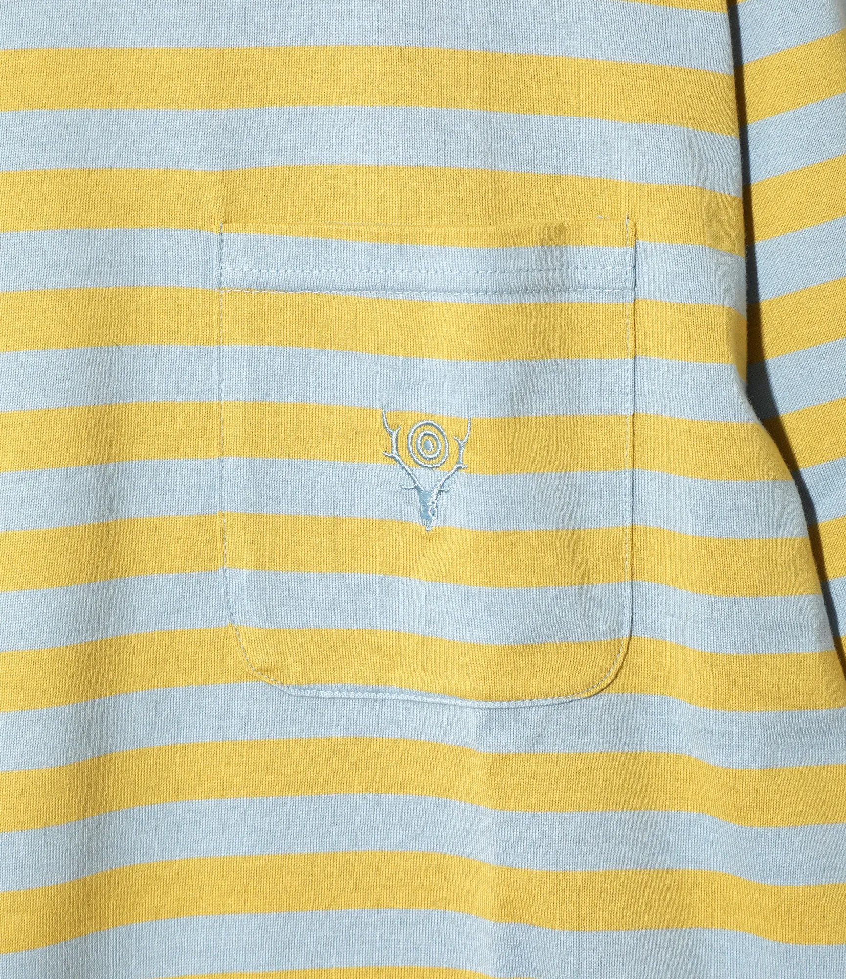 L/S Round Pocket Tee - Sax Blue - Cotton Stripe Jersey sold by South2West8 product image thumbnail 2