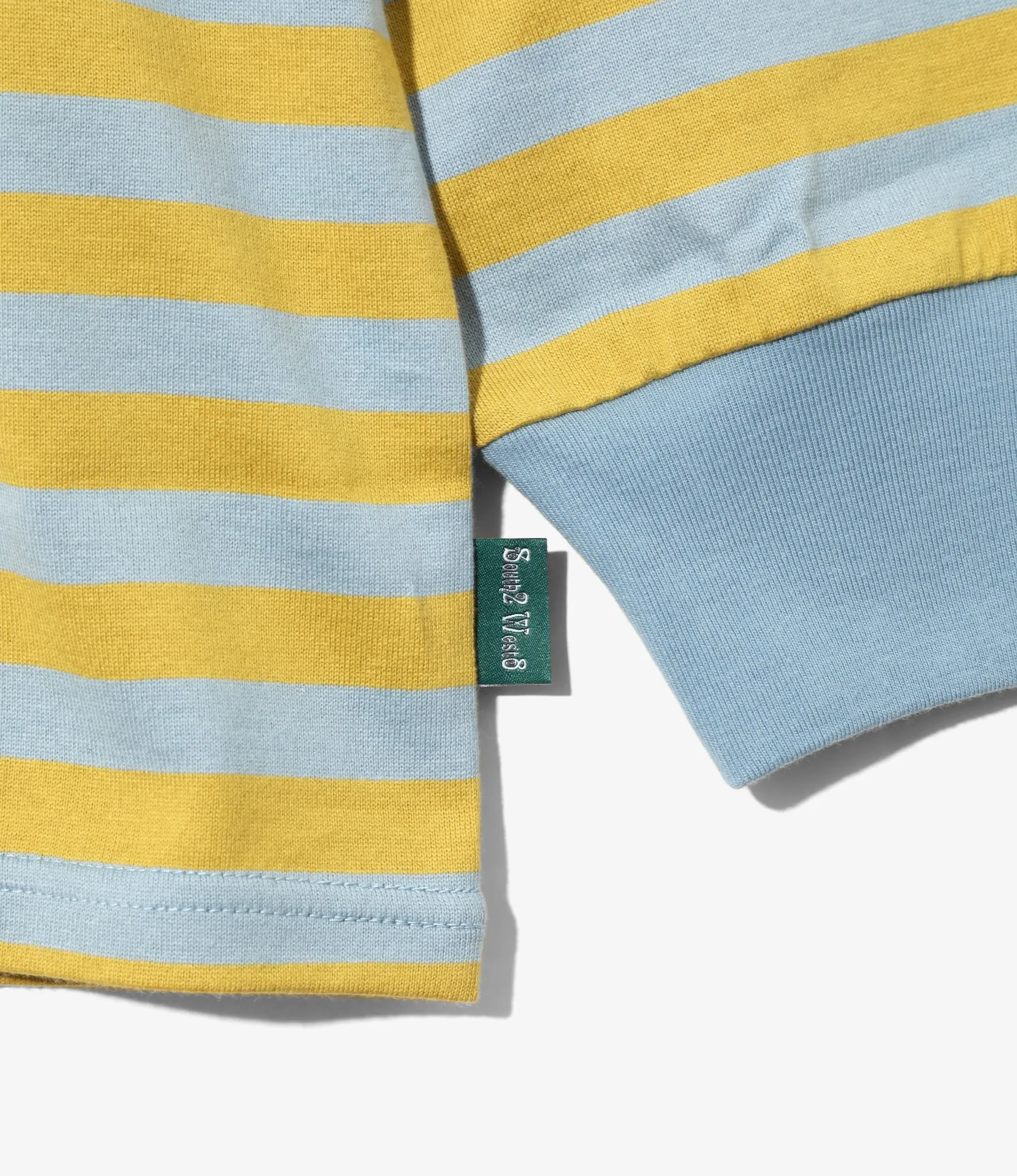 L/S Round Pocket Tee - Sax Blue - Cotton Stripe Jersey sold by South2West8 product image thumbnail 3