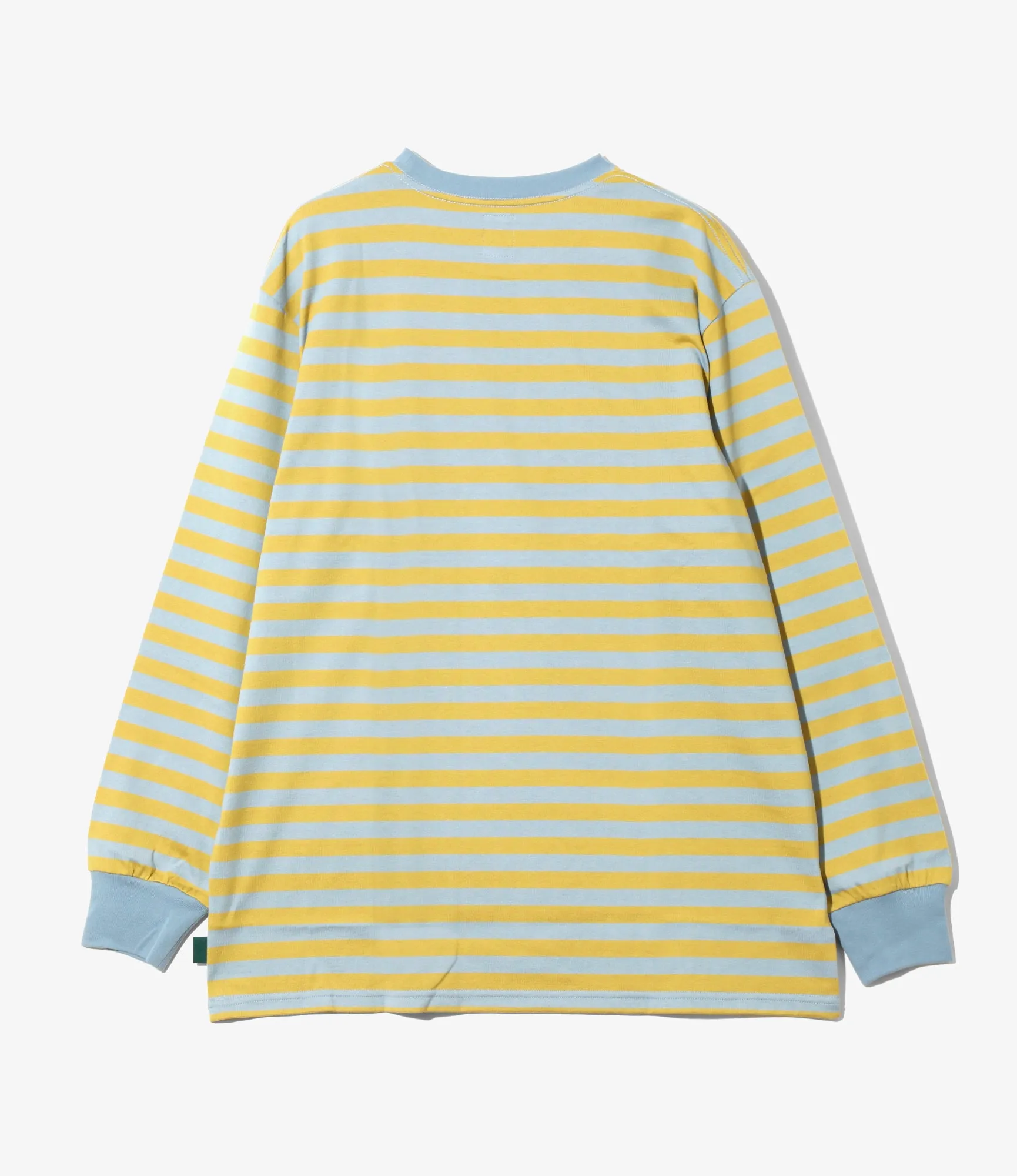 L/S Round Pocket Tee - Sax Blue - Cotton Stripe Jersey sold by South2West8 product image thumbnail 4