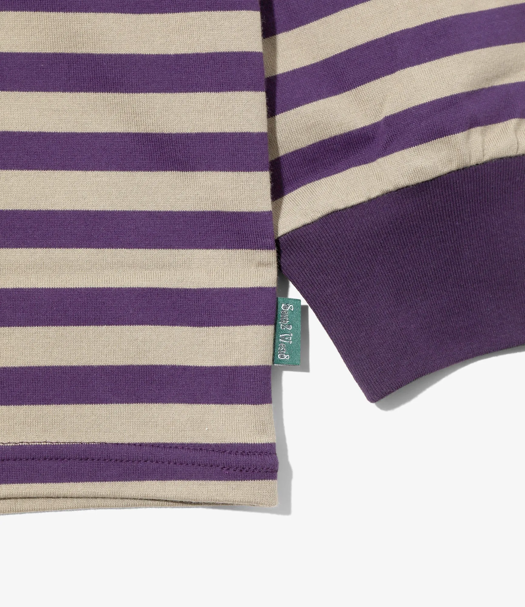 L/S Round Pocket Tee - Purple - Cotton Stripe Jersey sold by South2West8 product image thumbnail 3
