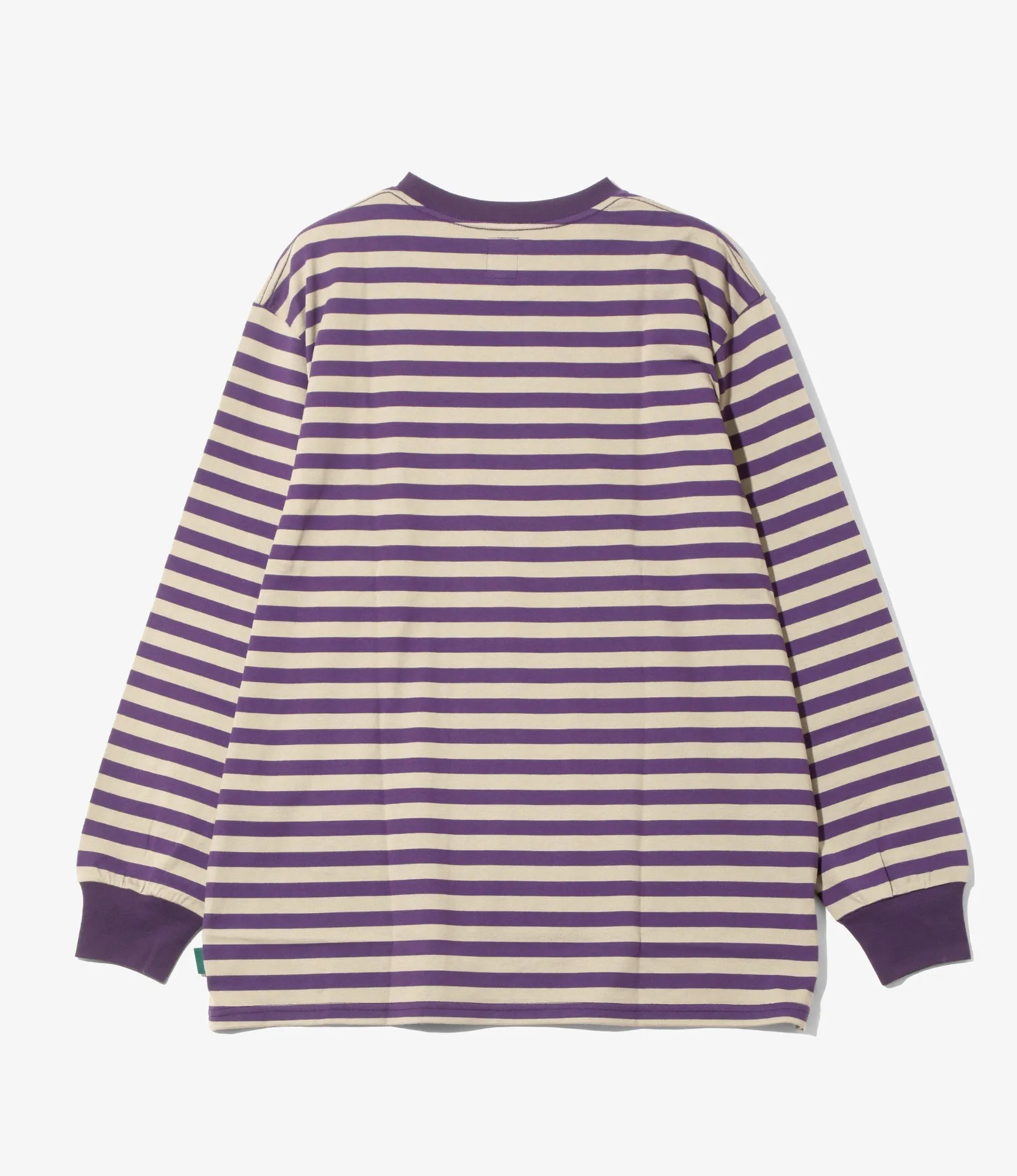 L/S Round Pocket Tee - Purple - Cotton Stripe Jersey sold by South2West8 product image thumbnail 4