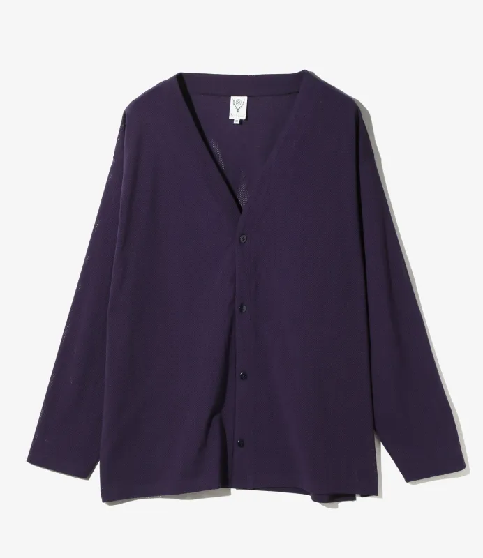 V-Neck Cardigan - Dk. Purple - Knit Mesh sold by South2West8