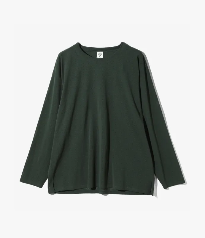 Crew Neck Shirt - Dk. Green - Knit Mesh made by South2West8