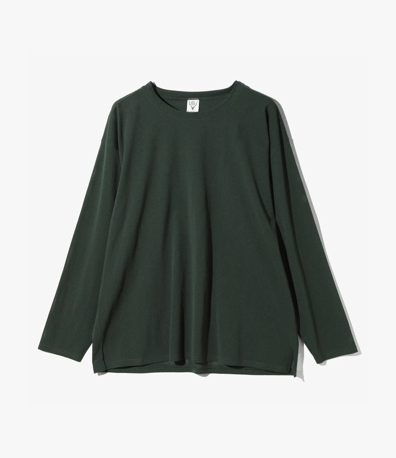 Crew Neck Shirt - Dk. Green - Knit Mesh sold by South2West8