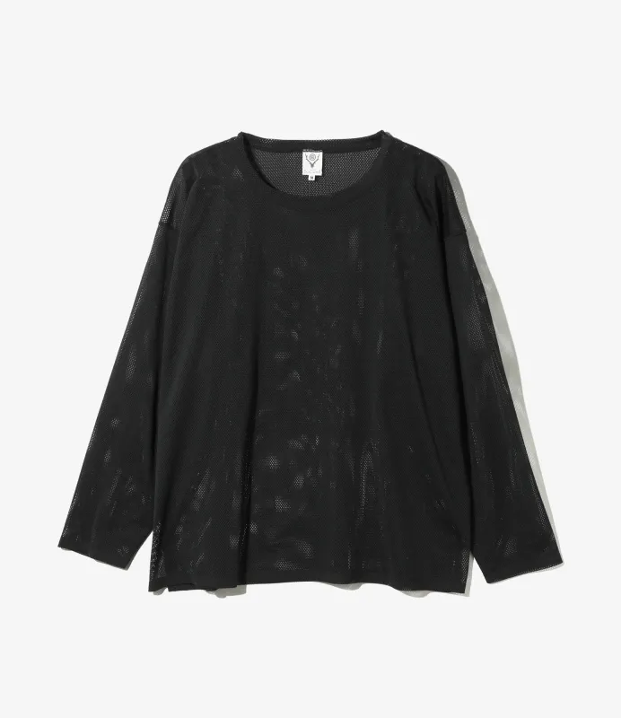 Crew Neck Shirt - Dk. Brown - Knit Mesh made by South2West8