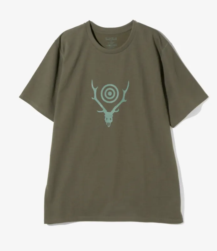 S/S Crew Neck Tee - Olive - Skull&Target sold by South2West8