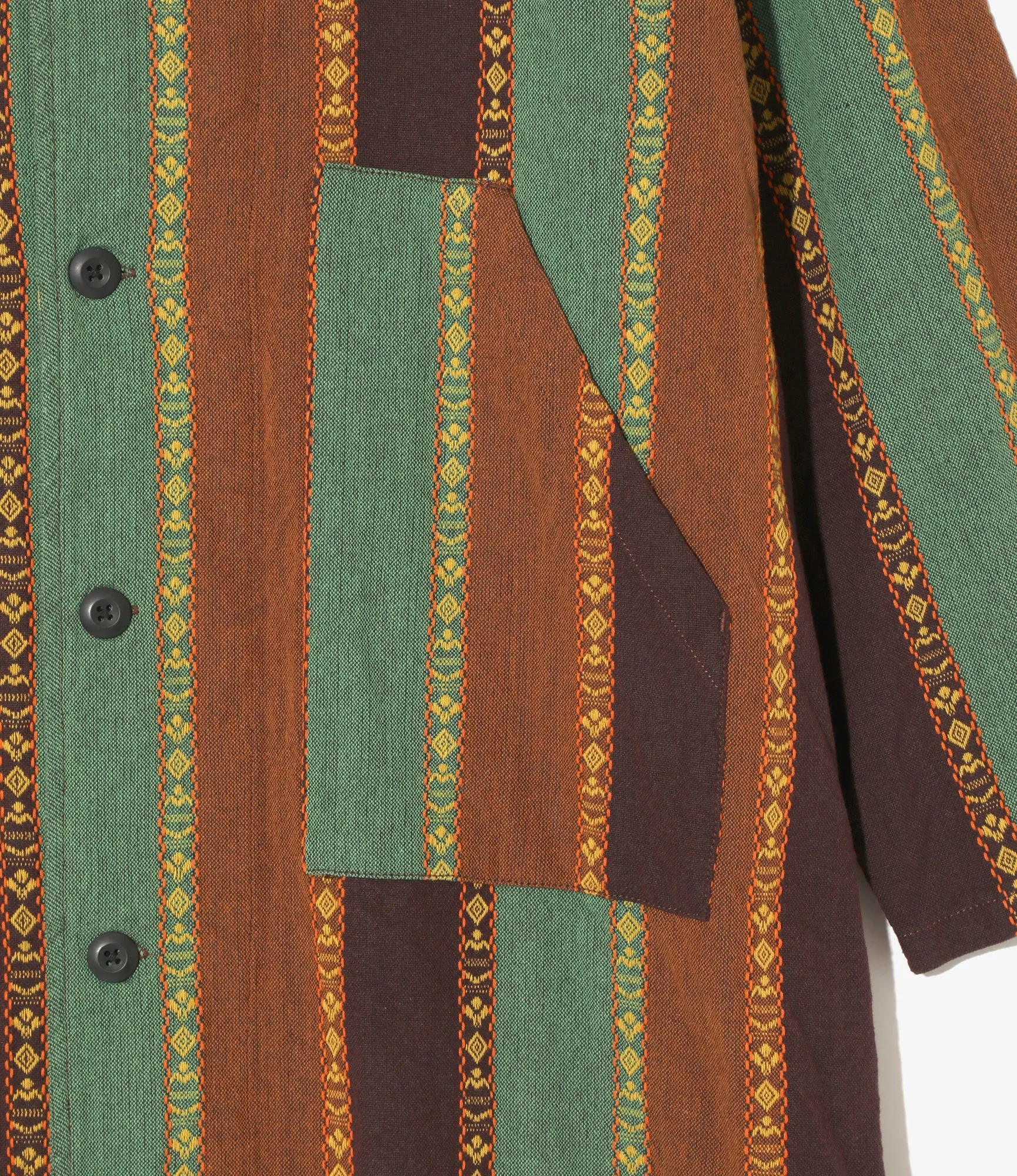 V-Neck Army Dress - Brown/Green - Dobby Stripe sold by South2West8 product image thumbnail 2