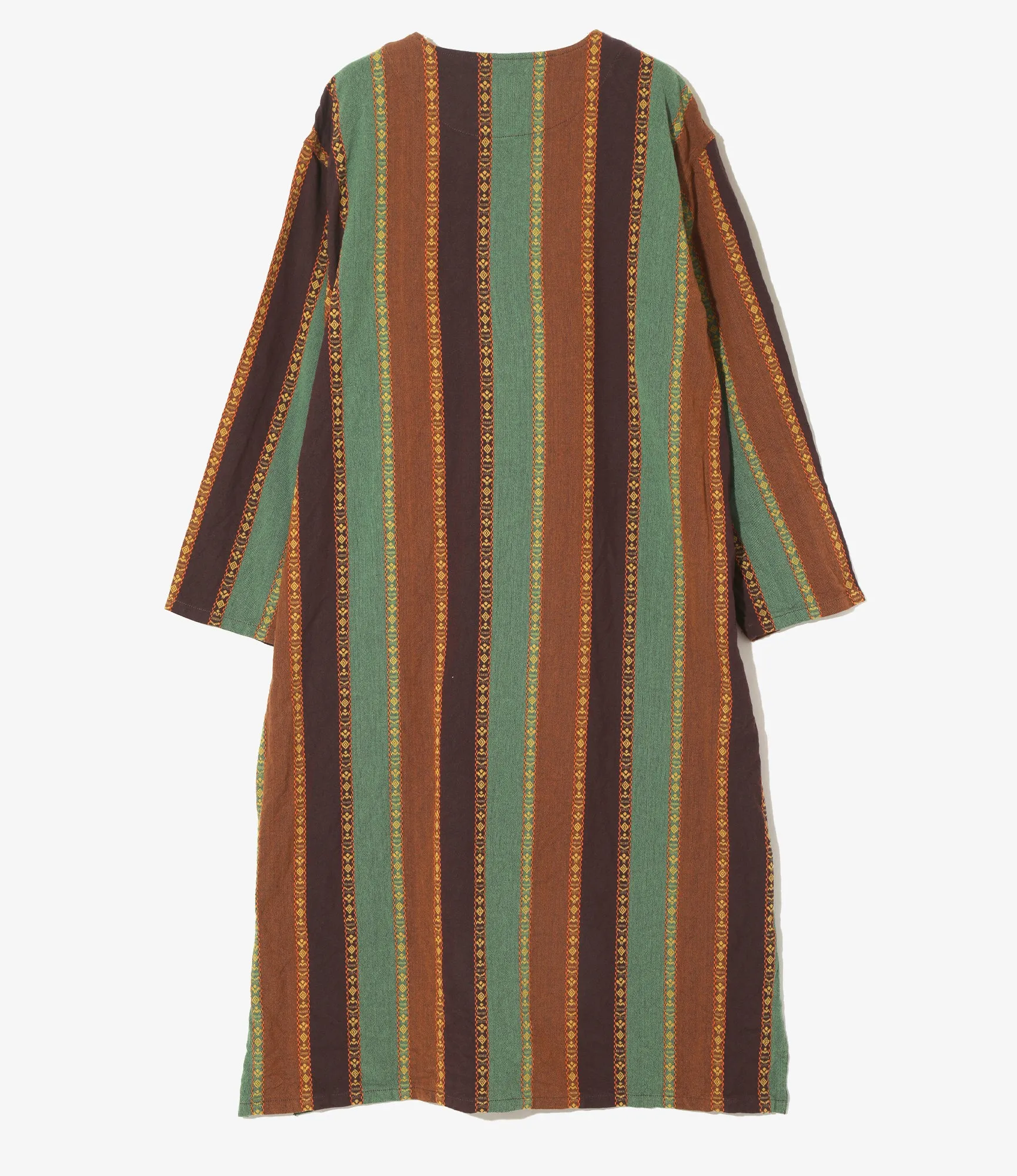 V-Neck Army Dress - Brown/Green - Dobby Stripe sold by South2West8 product image thumbnail 3