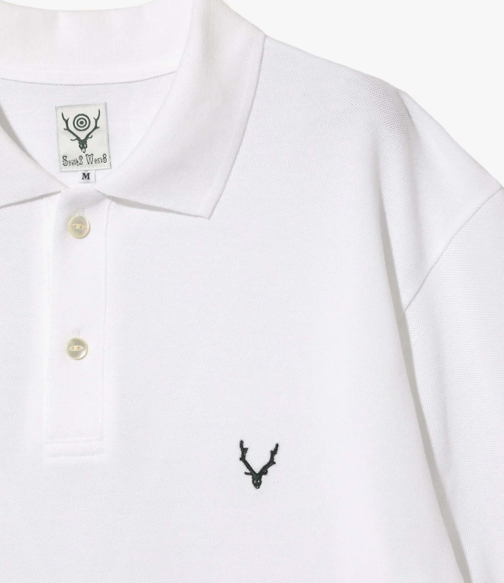 S/S Polo Shirt - White - Cotton Pique sold by South2West8 product image thumbnail 2
