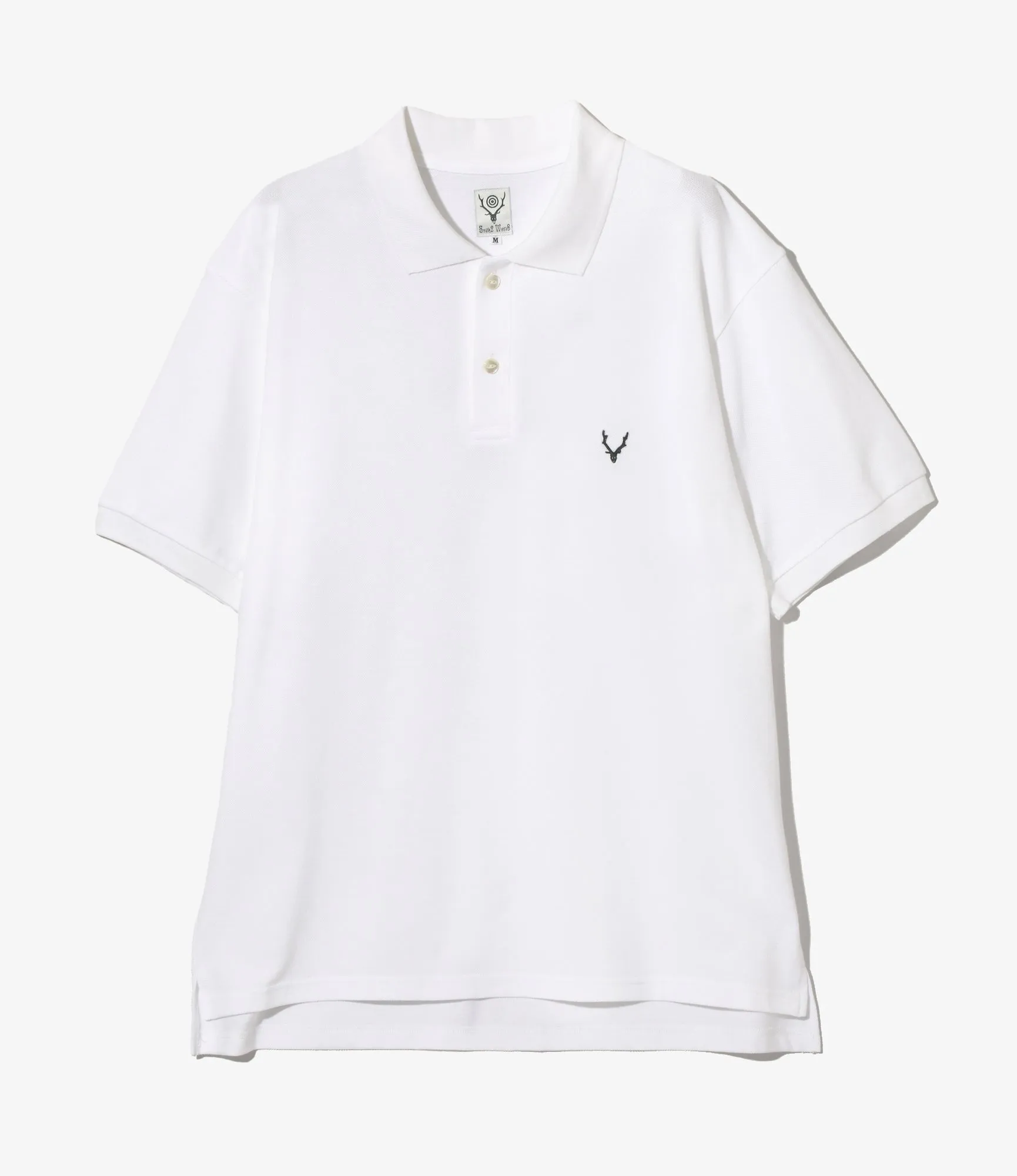 S/S Polo Shirt - White - Cotton Pique sold by South2West8