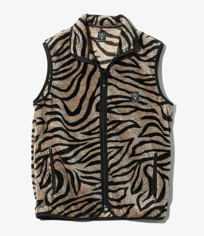 Piping Vest - Beige - Poly Fleece / Printed sold by South2West8