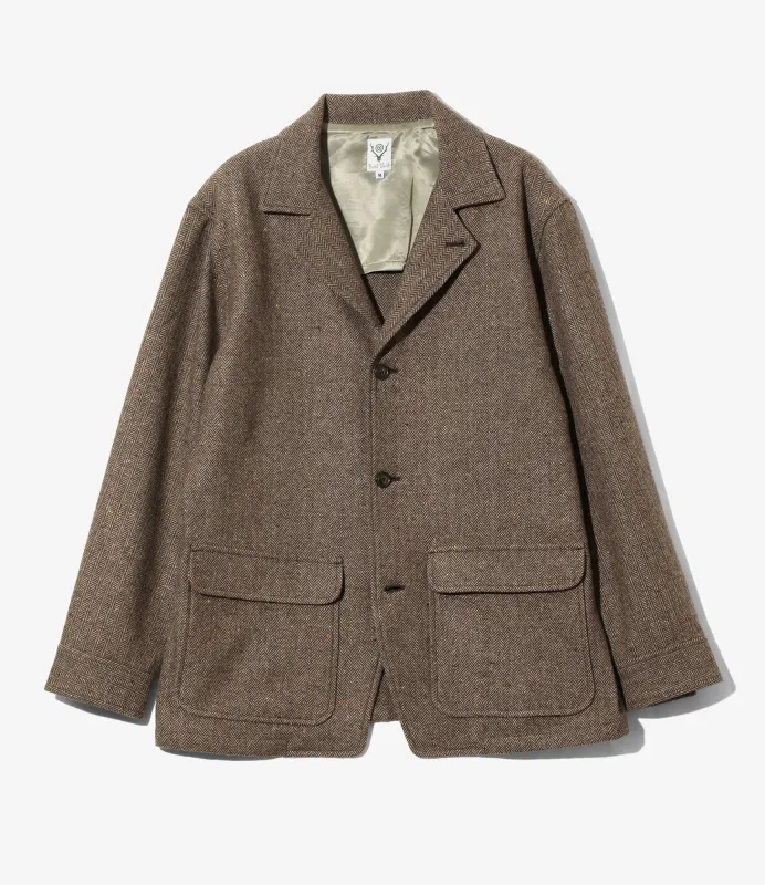 Pen Jacket - Brown - Wool Nep Tweed sold by South2West8