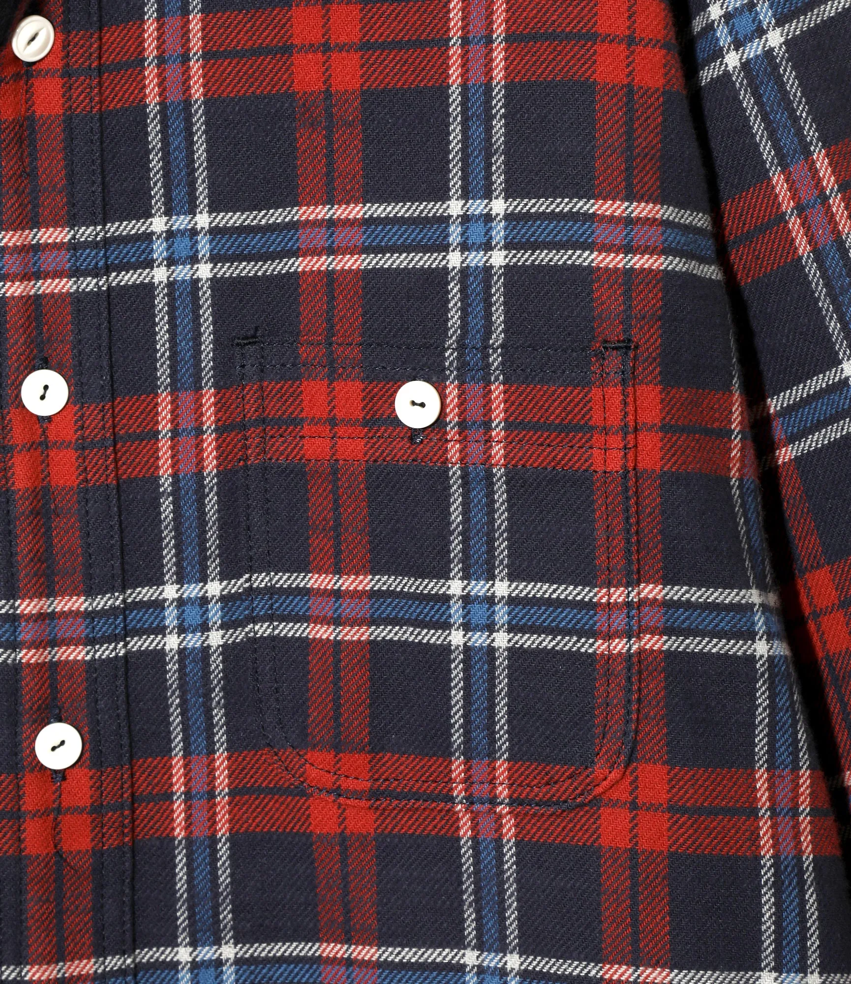 Work Shirt - Navy - Cotton Brushed Plaid sold by South2West8 product image thumbnail 2