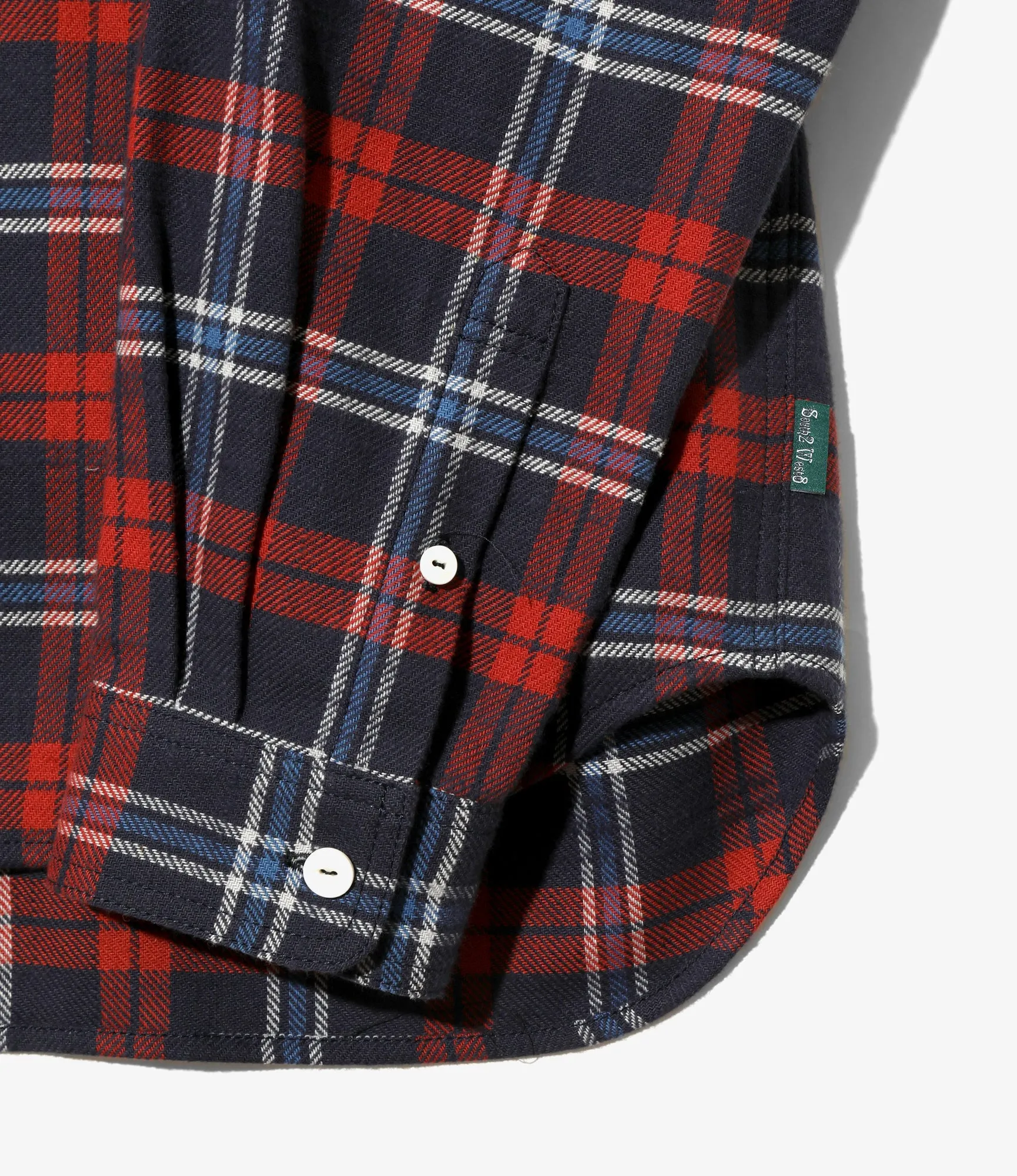 Work Shirt - Navy - Cotton Brushed Plaid sold by South2West8 product image thumbnail 3
