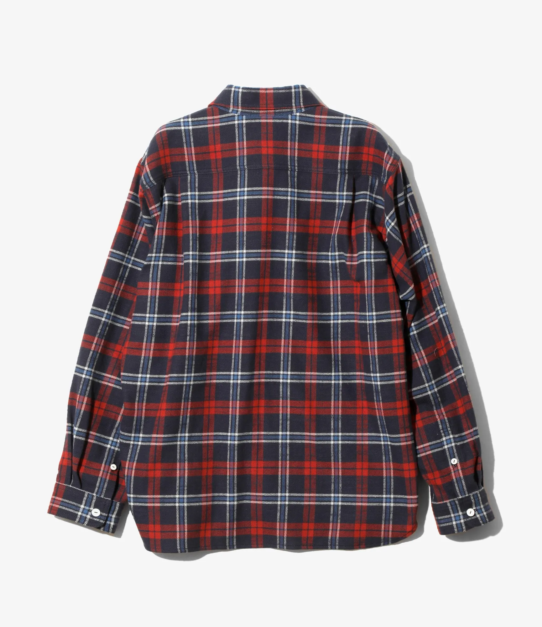 Work Shirt - Navy - Cotton Brushed Plaid sold by South2West8 product image thumbnail 4