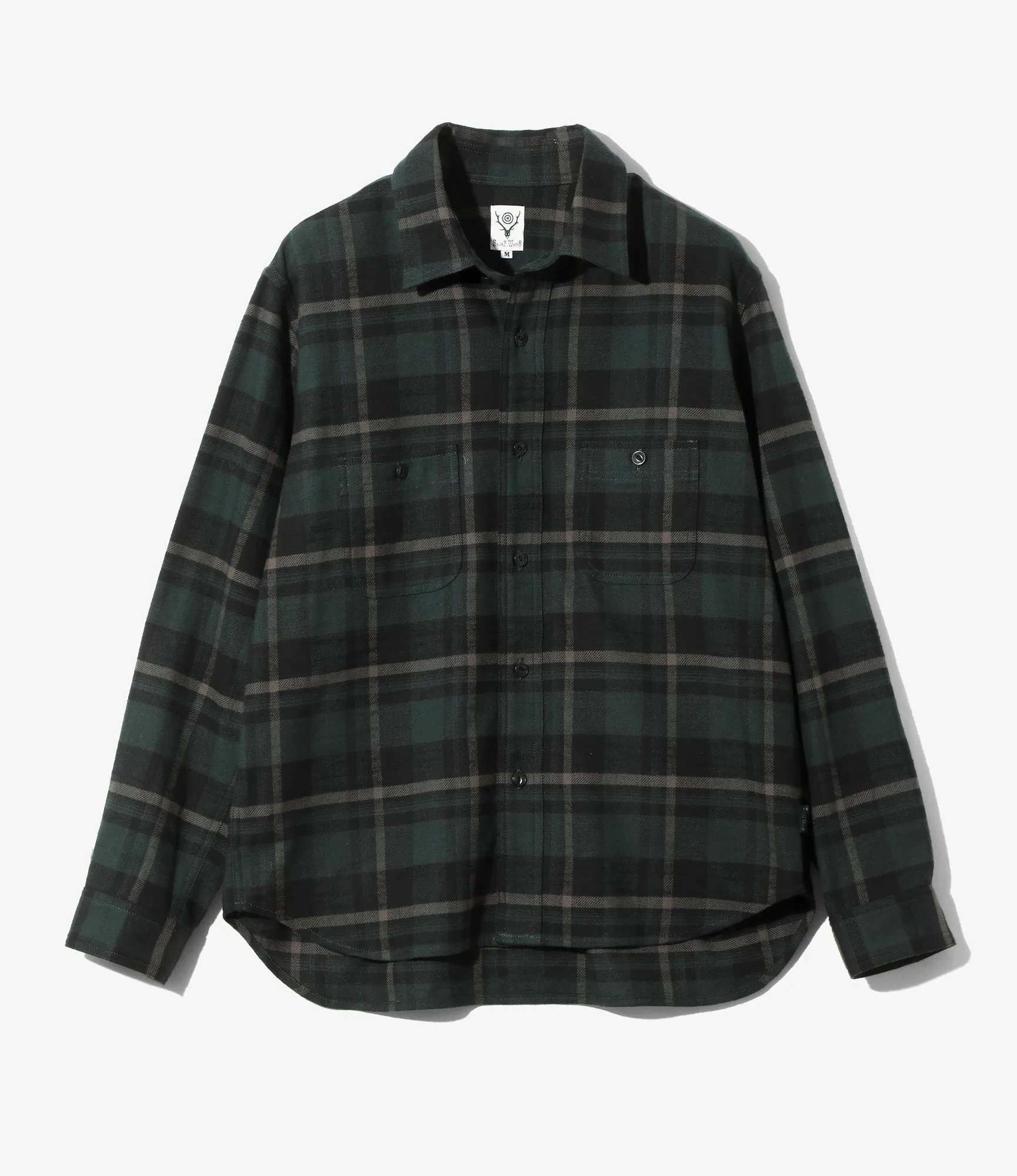 Work Shirt - Green - Cotton Brushed Plaid sold by South2West8