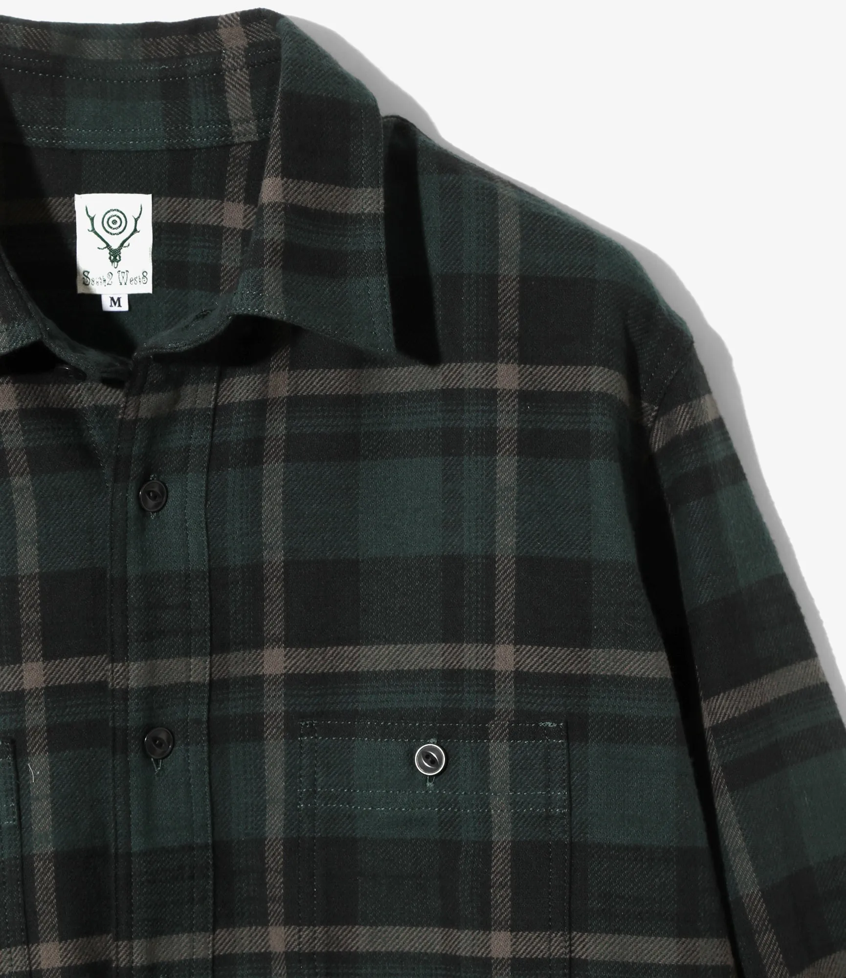 Work Shirt - Green - Cotton Brushed Plaid sold by South2West8 product image thumbnail 2