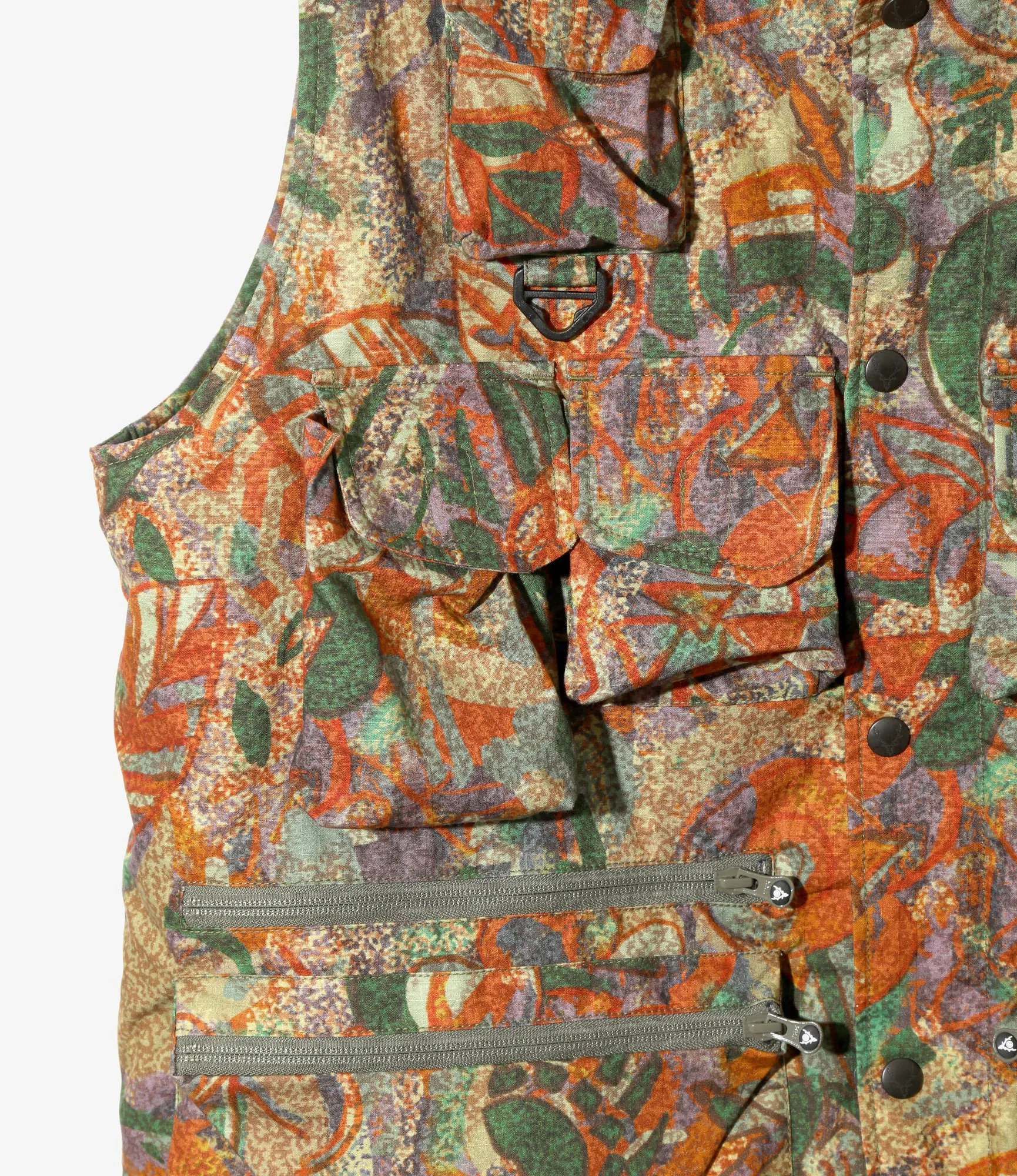 Multi-Pocket Zipped Padding Vest - EZO Forest - Cotton Ripstop / Printed sold by South2West8 product image thumbnail 3