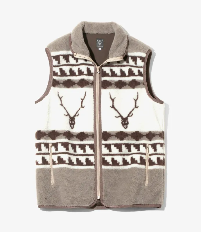 Piping Vest - Beige - Poly Boa Jq. sold by South2West8