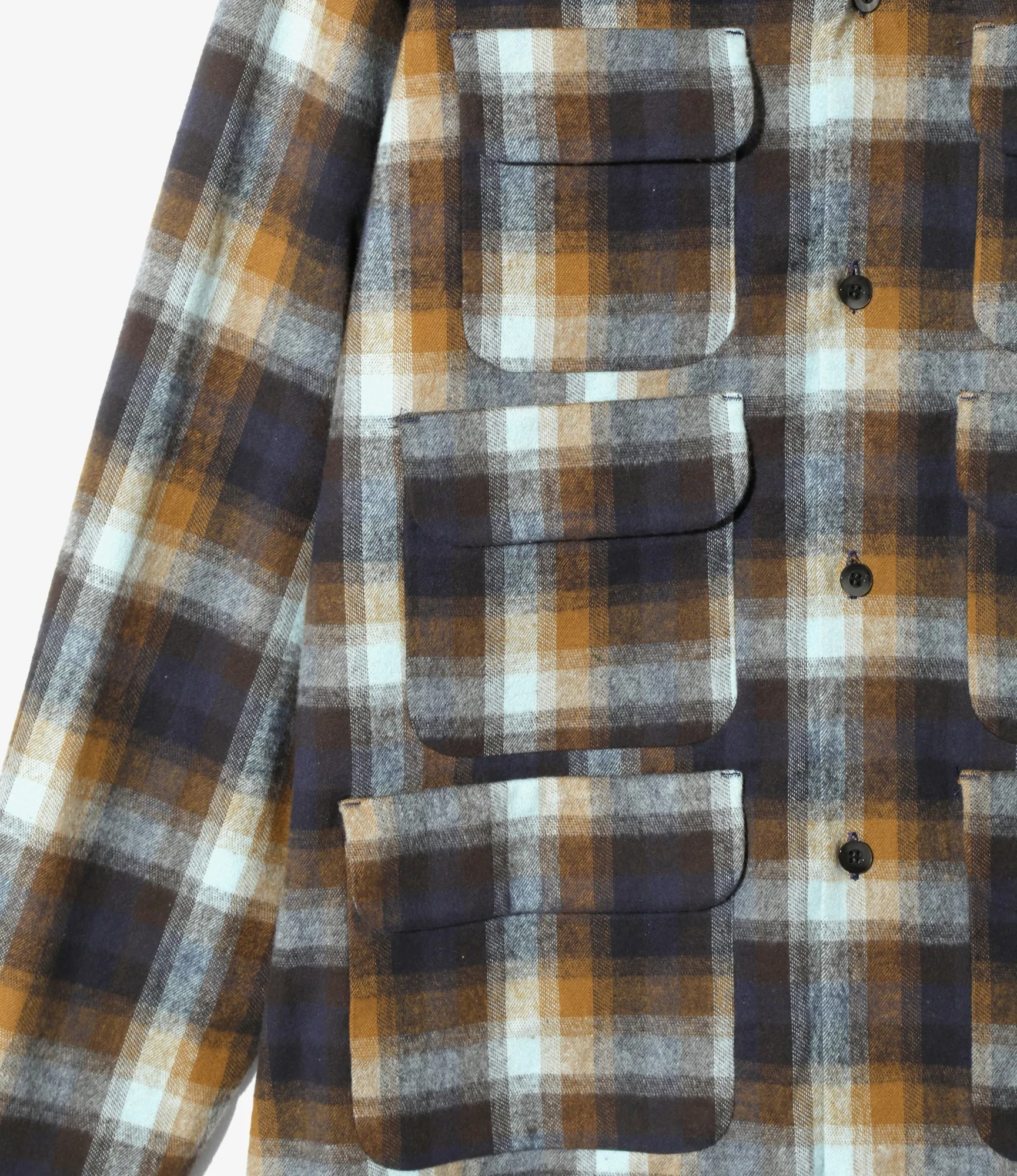6 Pocket Shirt - Blue - Cotton Plaid sold by South2West8 product image thumbnail 3