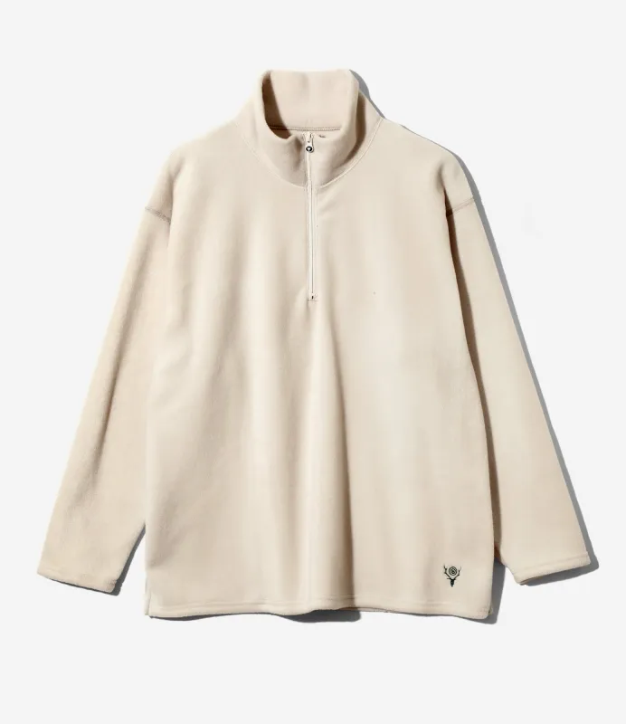 Half Zipped Shirt - Beige - Poly Fleece sold by South2West8