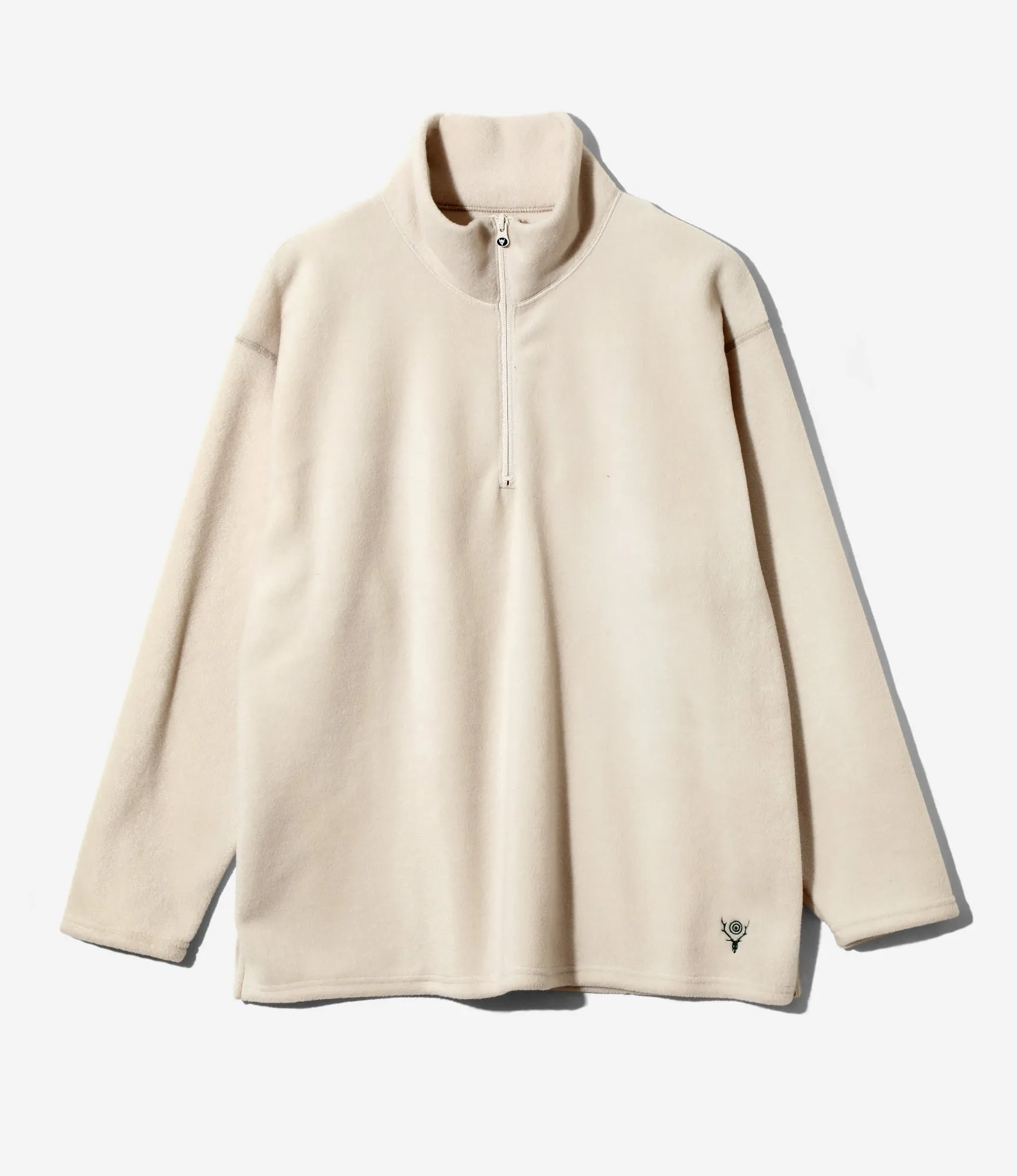 Half Zipped Shirt - Beige - Poly Fleece sold by South2West8