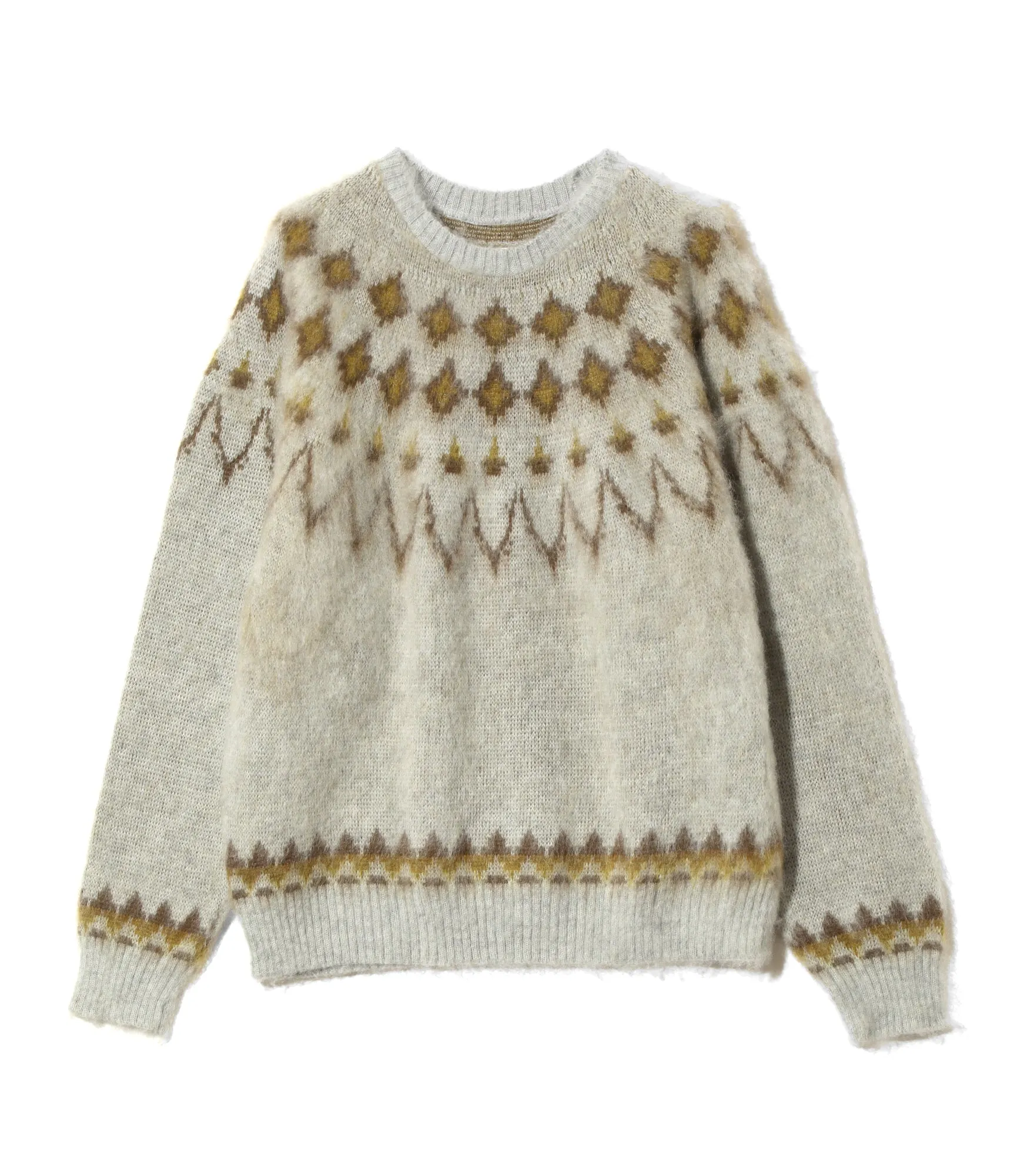 Mohair Crew Neck Sweater - Ice Grey - Nordic Skull sold by South2West8