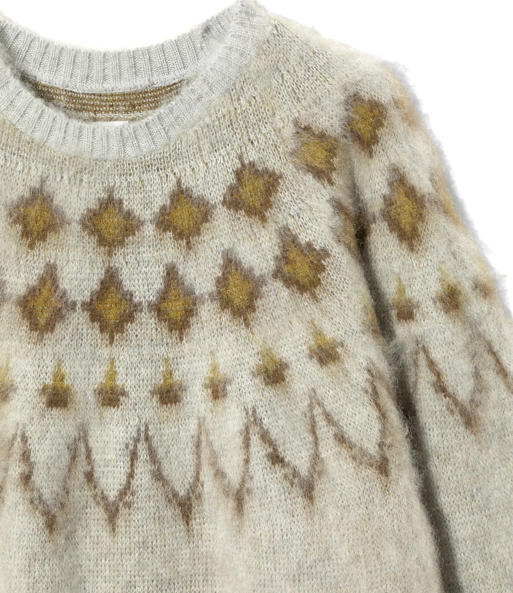 Mohair Crew Neck Sweater - Ice Grey - Nordic Skull sold by South2West8 product image thumbnail 2