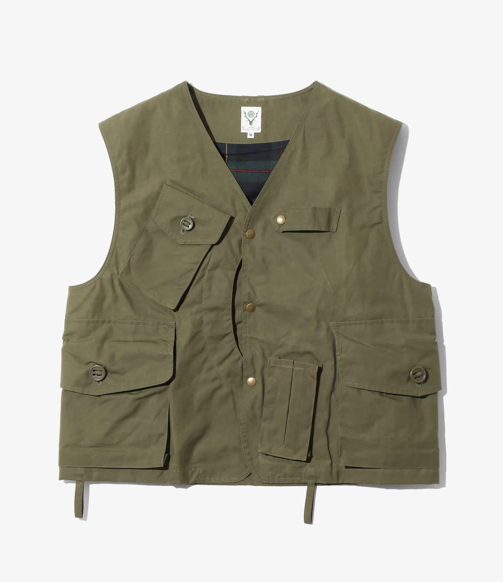 Tenkara Vest - Olive - Waxed Cotton sold by South2West8